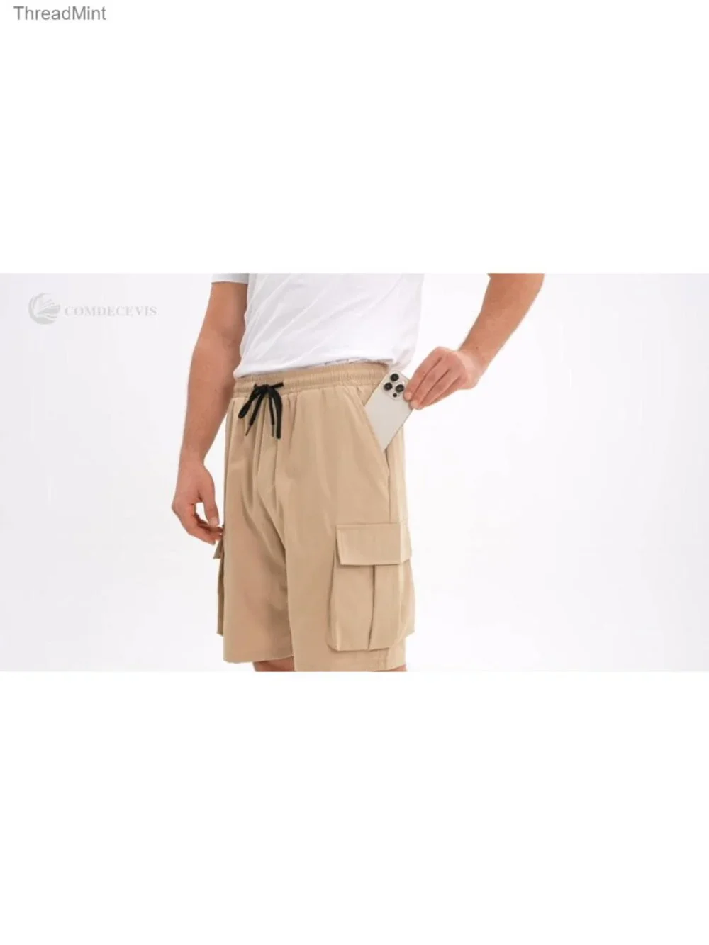 Men's Cargo Shorts Elastic Waist Drawstring Lightweight Casual Summer